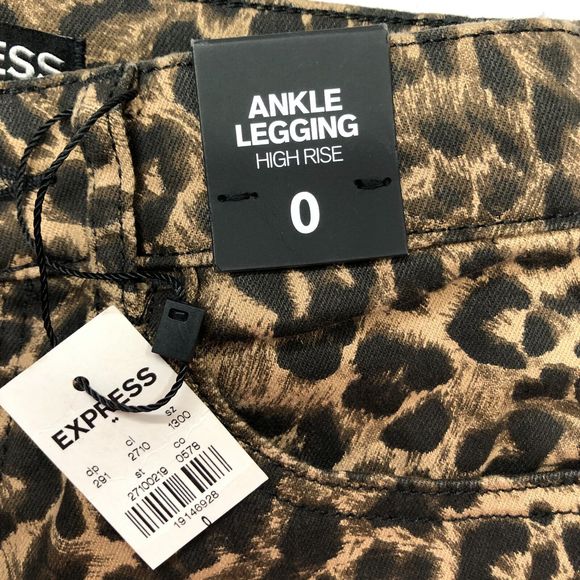 NWT Express Women High Rise Ankle Legging Pants Size 0 Animal Prints M103 -5 - Picture 7 of 16